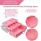 12'' Three-Layer Multipurpose Storage Box Organizer Folding Tool Box/Art & Crafts Case/Sewing Supplies Organizer/Medicine Box/Family First Aid Box with 2 Trays (Pink)